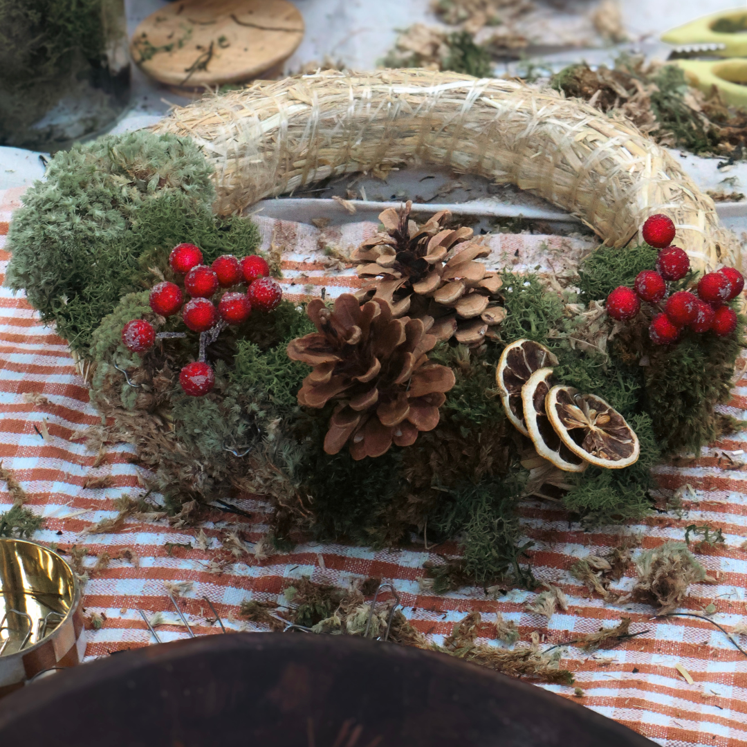 A DIY Everyone Can Do: Mossy Christmas Wreath
