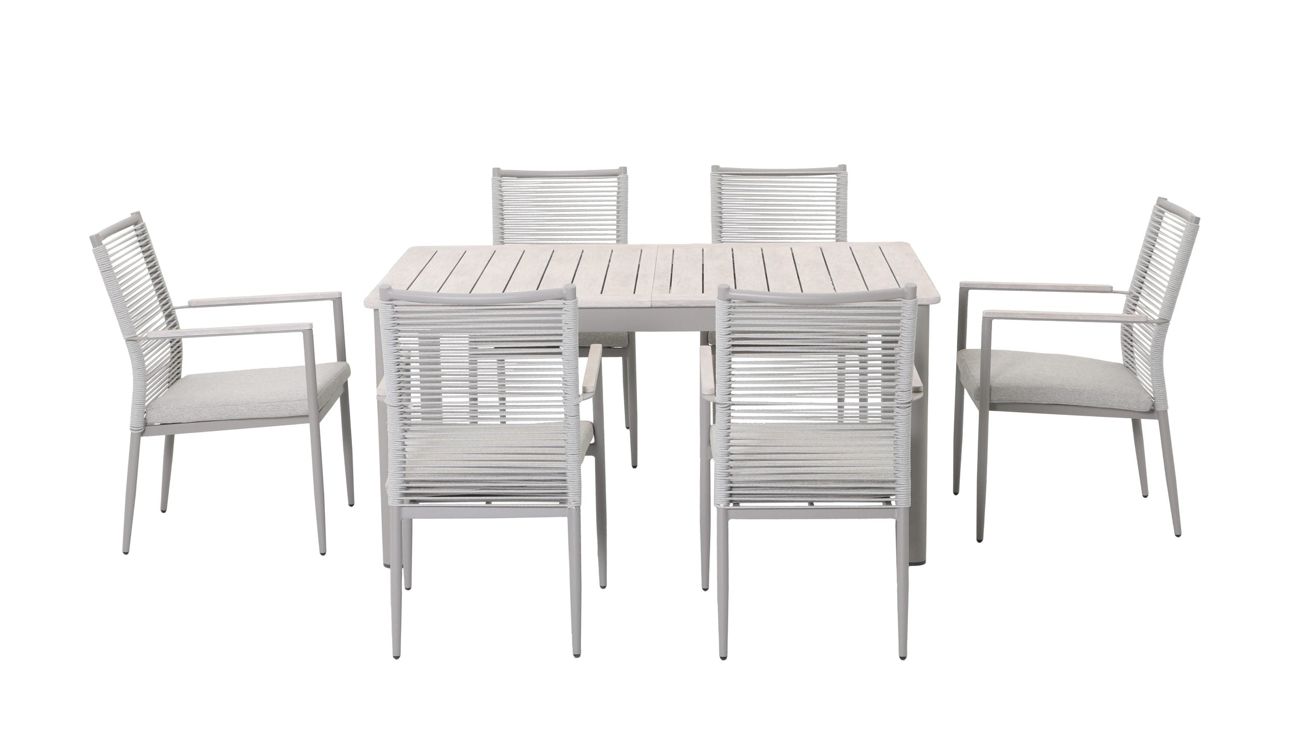 Trento 6 Seat Dining Set With Dirft Extending Table