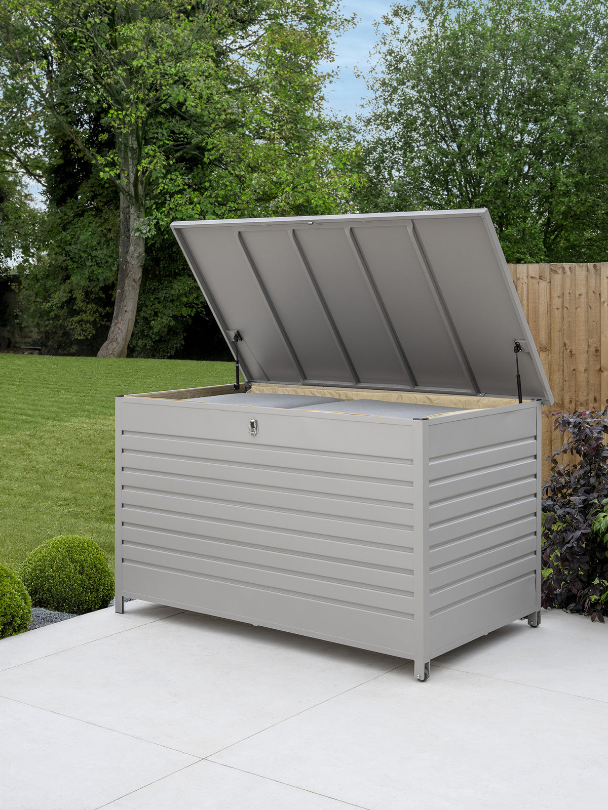 Pebble Large Storage Cushion Box Aluminium