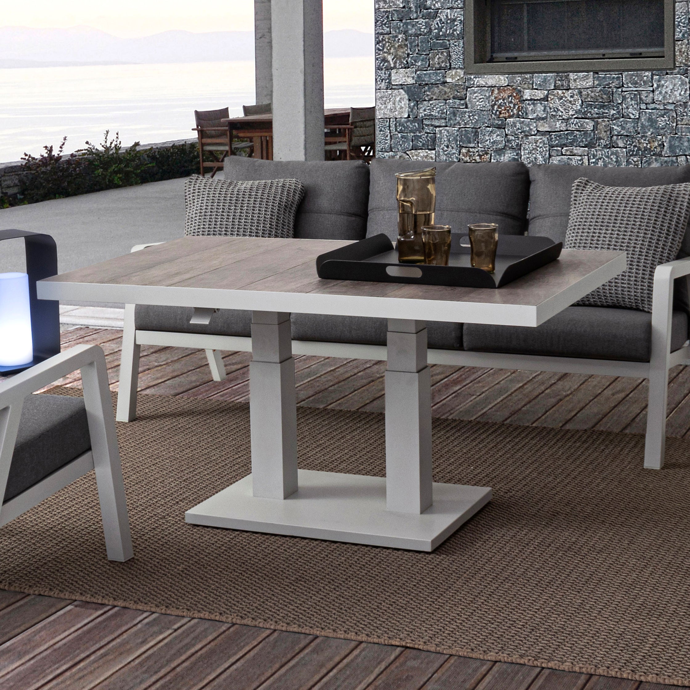 Truman Lunar Height Adjustable Table White