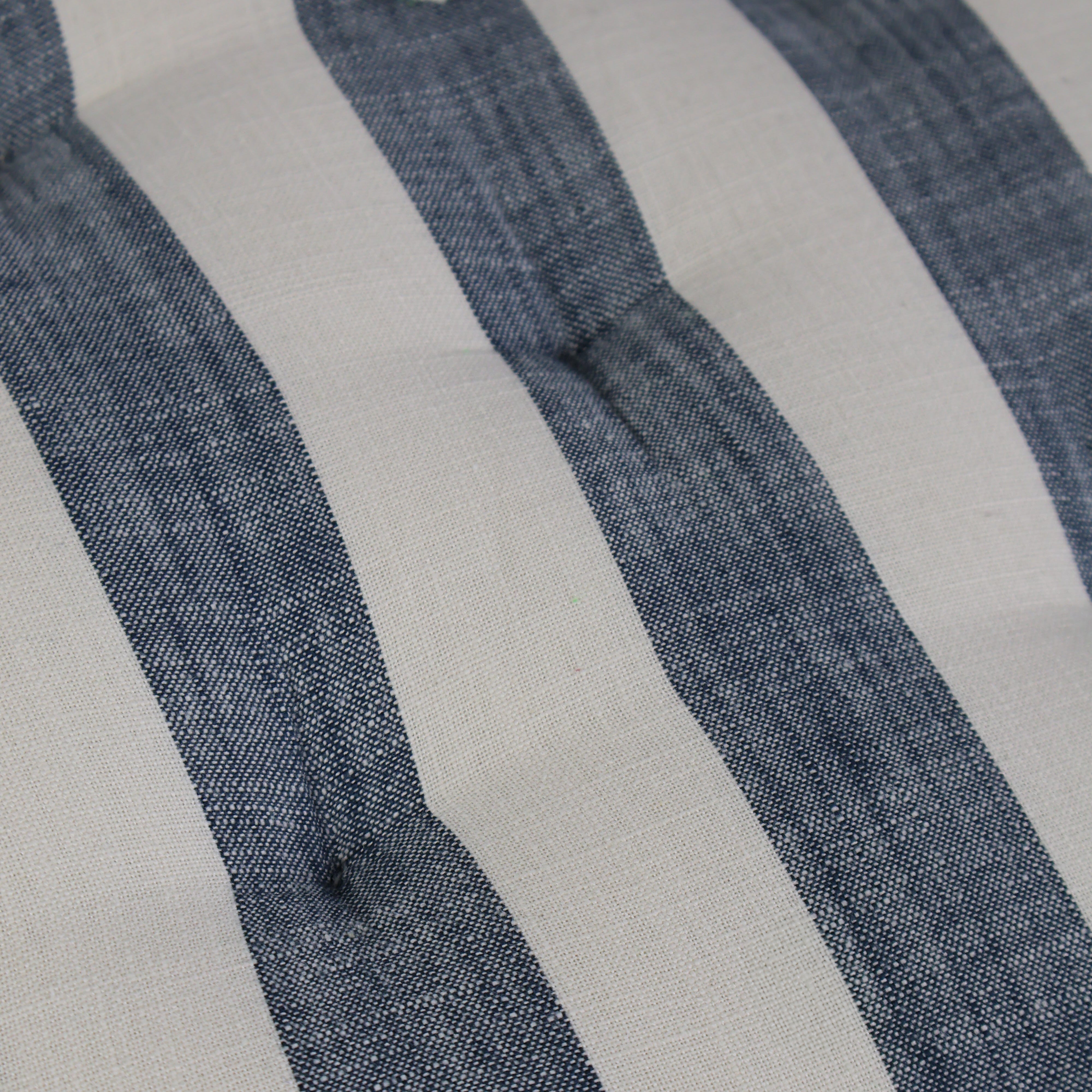 Wide Stripe Seat Pad with Ties Flint Blue