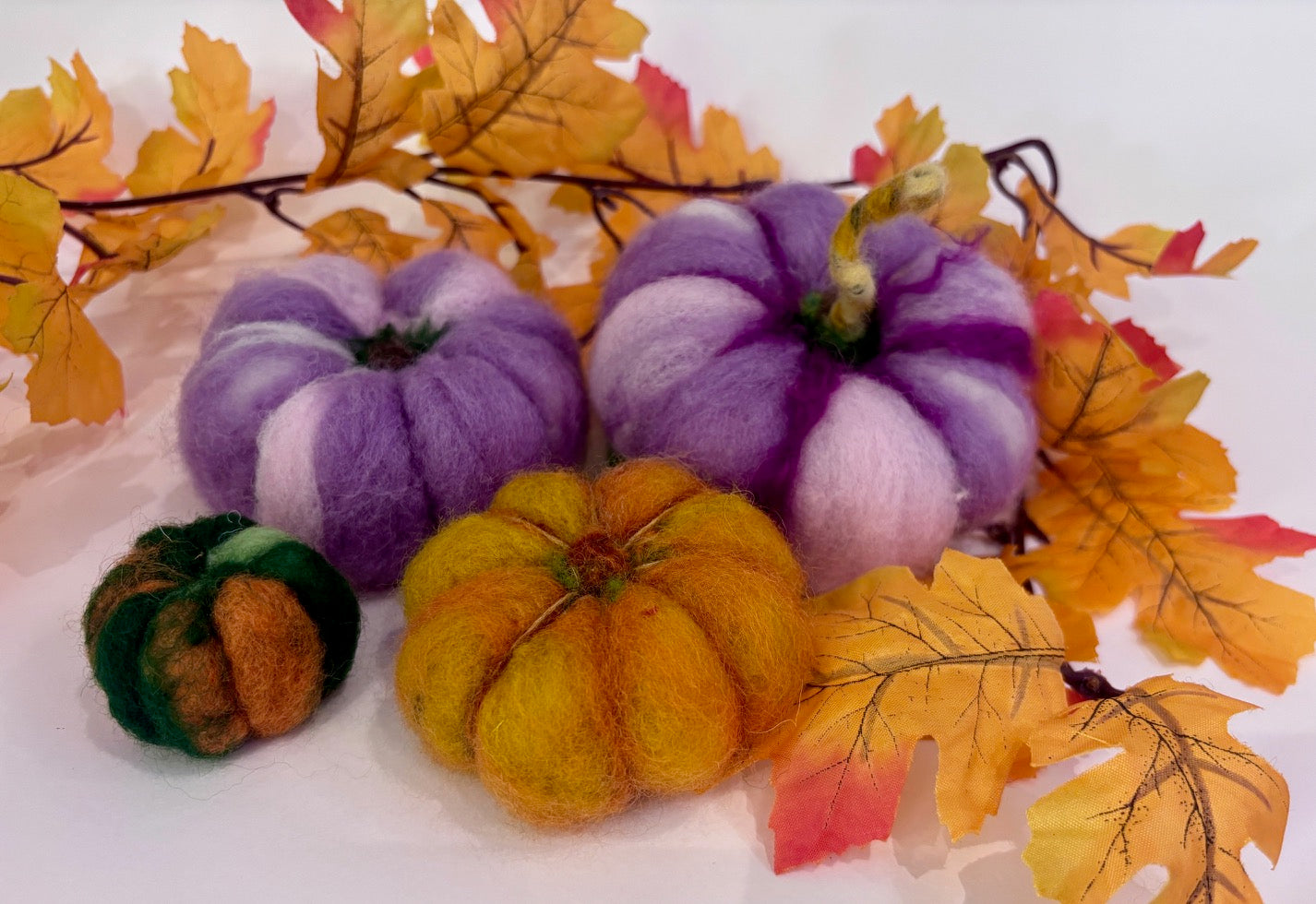 Halloween pumpkin felting workshop