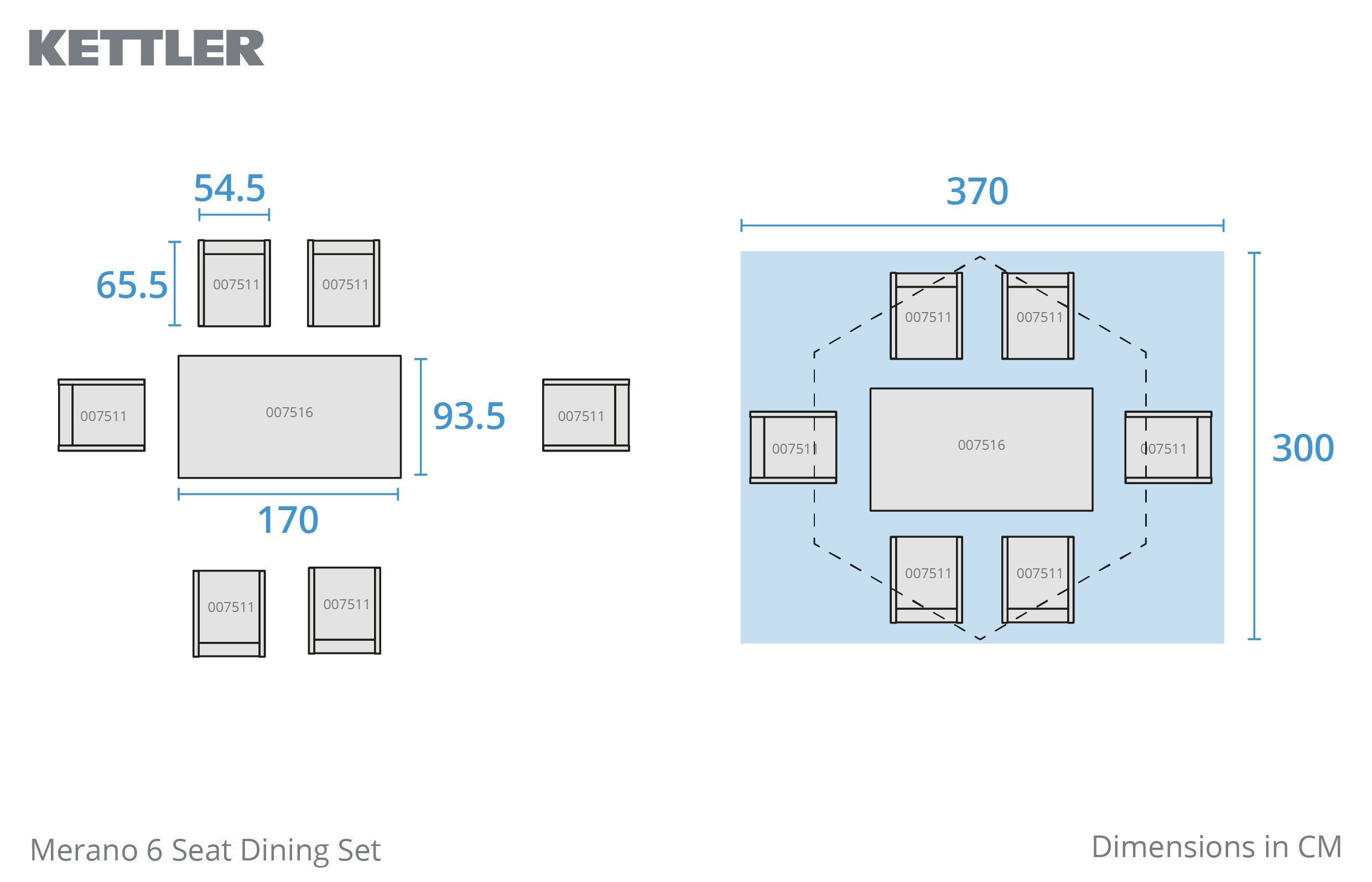 Merano 6 Seat Dining Set