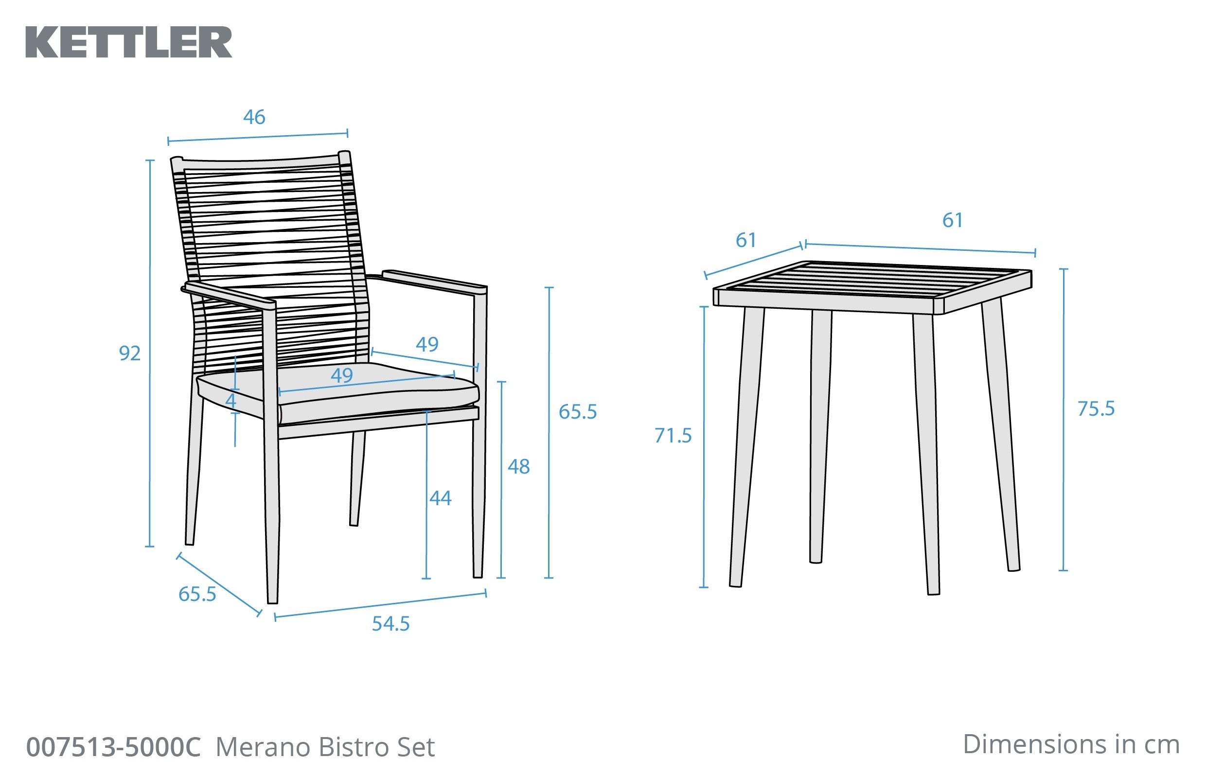 Merano Bistro Set