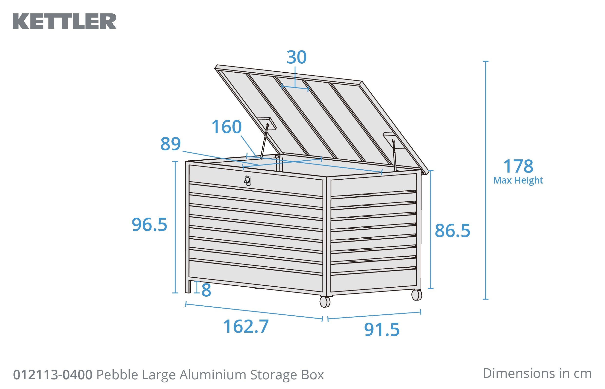 Pebble Large Storage Cushion Box Aluminium