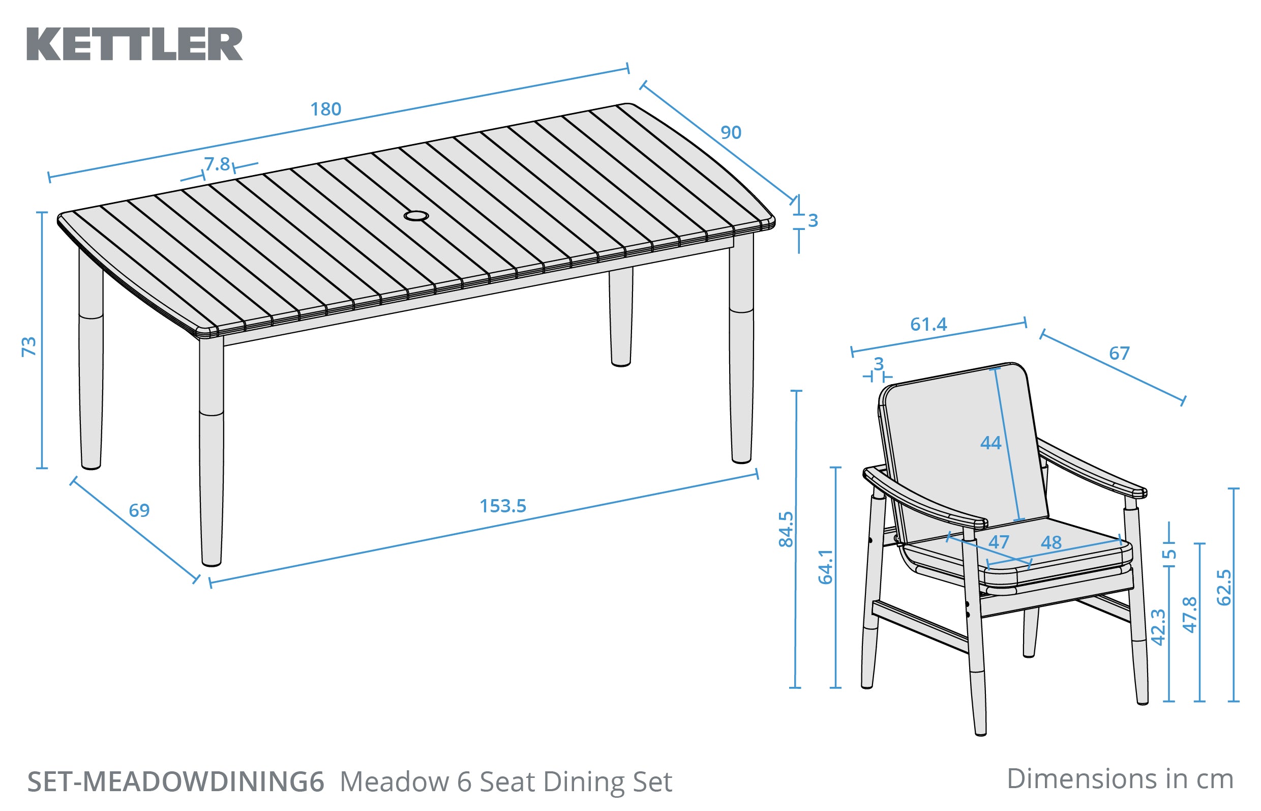 Meadow 6 Seat Dining Set
