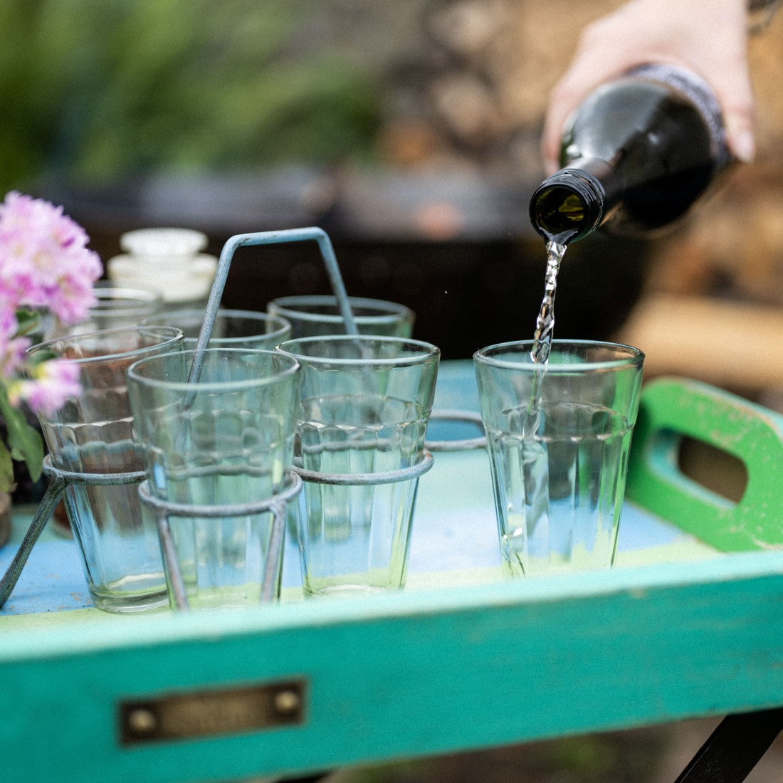 Kadai Recycled Wooden Tray Table With Stand