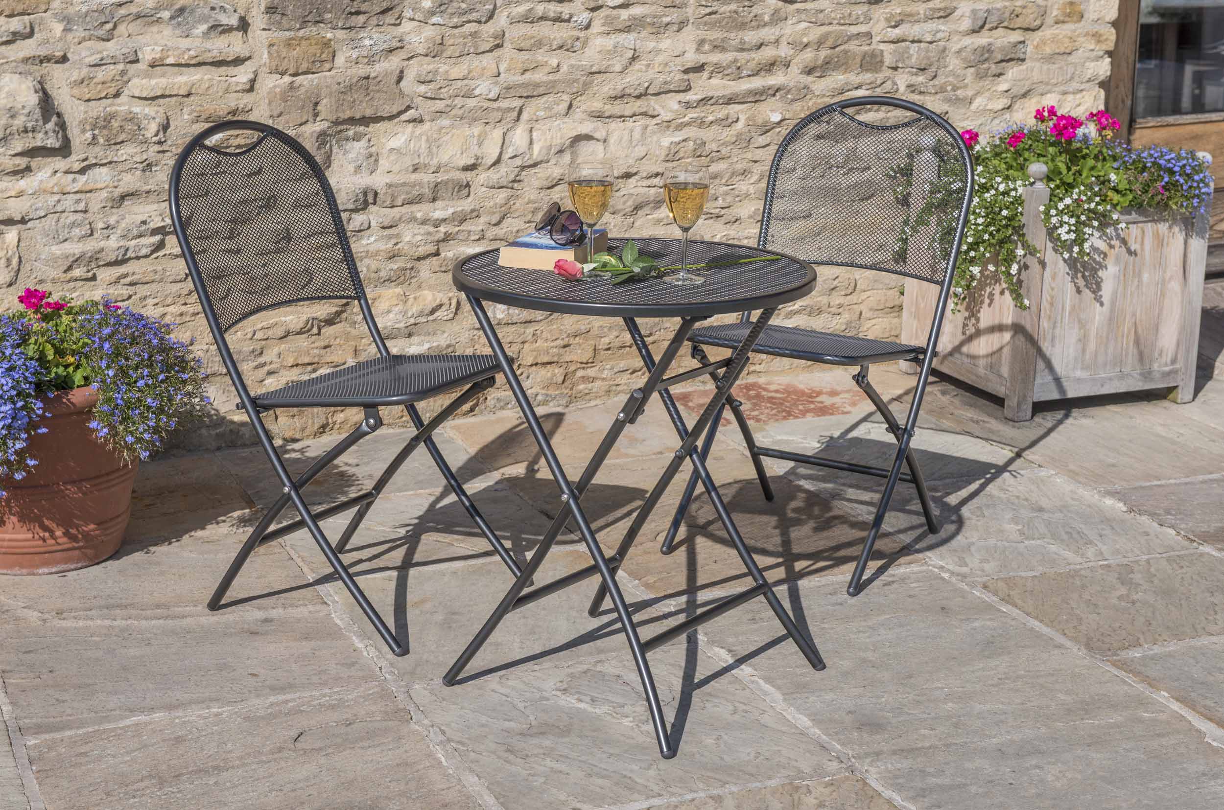 Café Roma set with slate seat pad