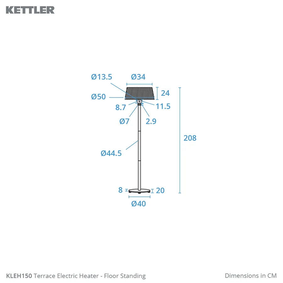 Kalos Terrace Heater Floor Standing