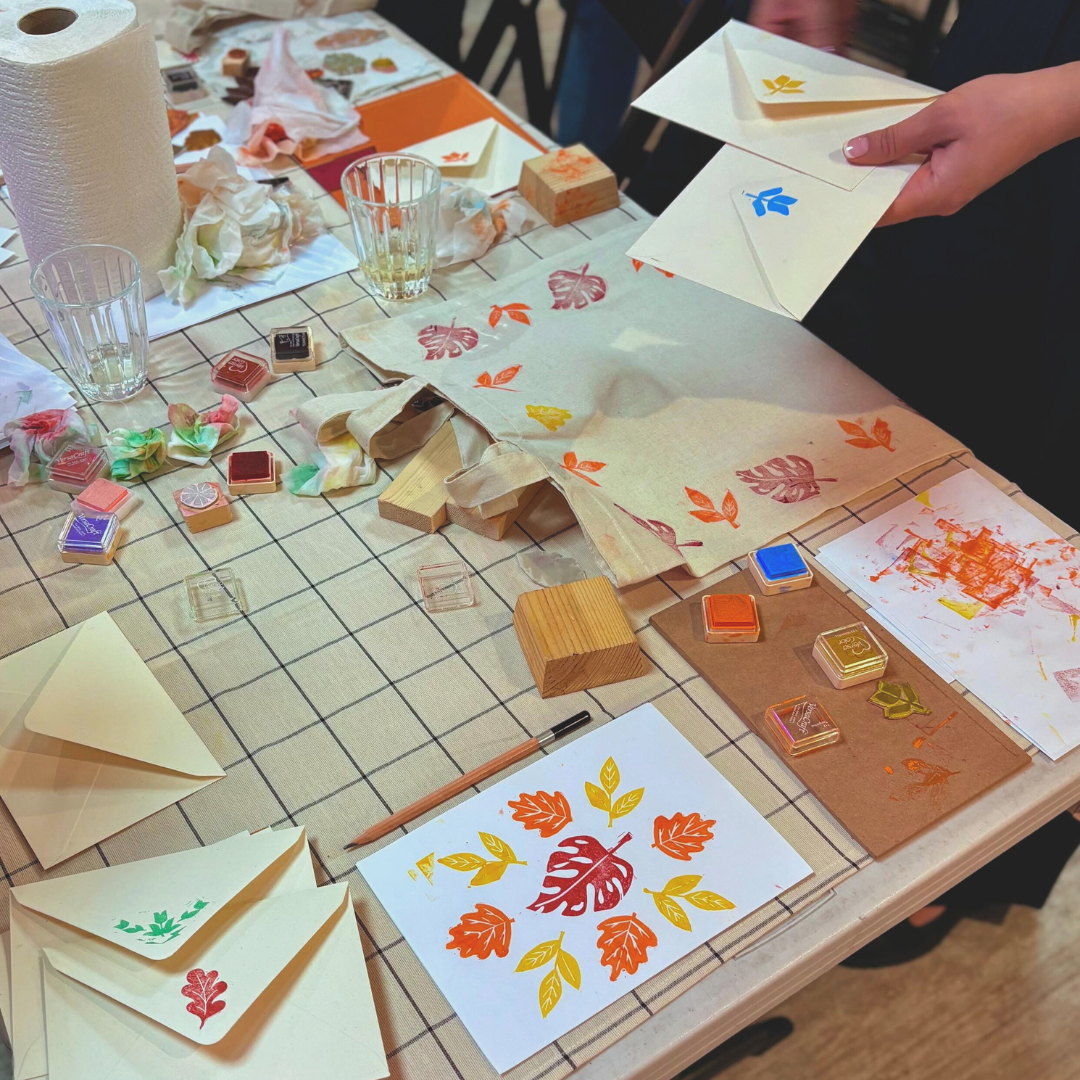 Festive Card Lino Printing